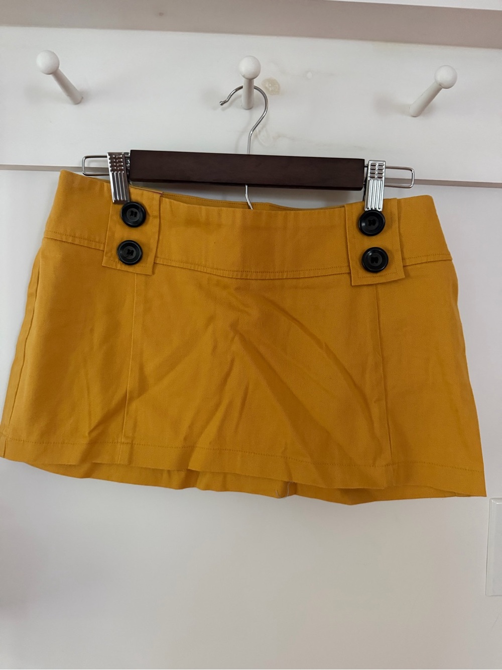 Xhilaration Mustard Yellow Mini Skirt with Button Detail